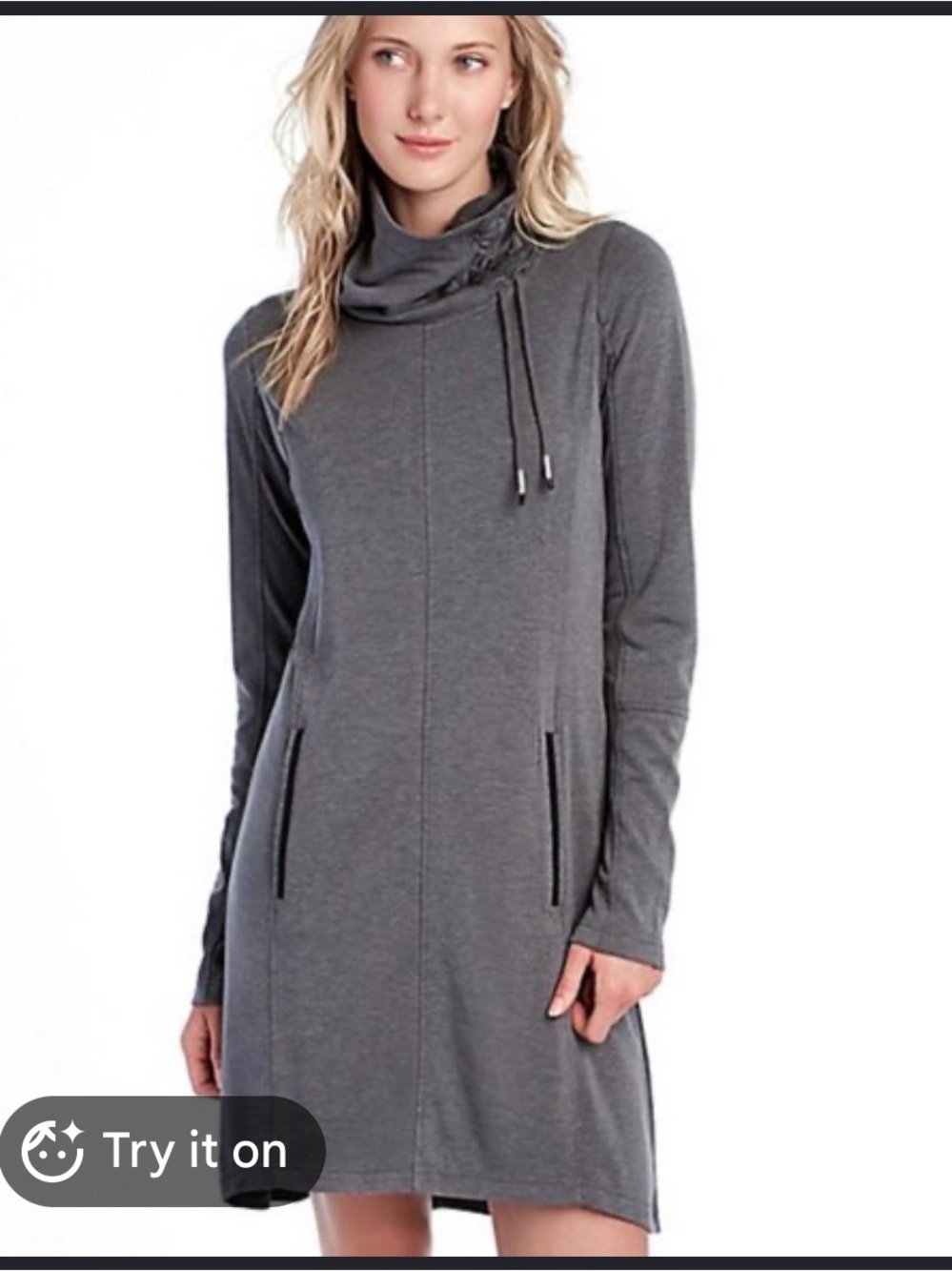 Lole Calm Me Sporty Chic Tunic Dress Sweatshirt Funnel Neck size xl